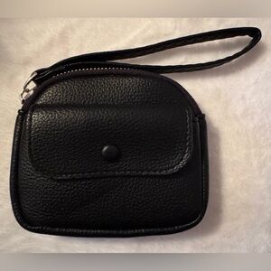 Black Vegan Textured Wristlet Bag NWOT